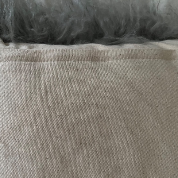 2 West Elm Mongolian Lamb Pillow Covers and Inserts / Pristine/ in Gray - Picture 4 of 5